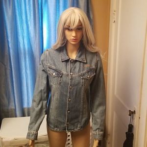 Cimarron Vintage Rare Womens Blue Jean Denim Shirt Jacket EUC! Sz.L